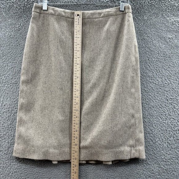 LOFT Skirt Women's 8 Beige Houndstooth Print Pencil Skirt Ladies 8 - Picture 9 of 14